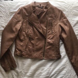 Brown leather jacket